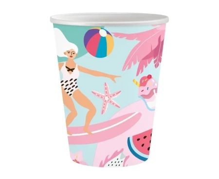 Kubeczki papierowe Summer - Let's Party 250ml 6szt - Godan