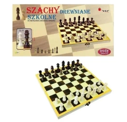 Szachy szkolne drewniane 34x33cm