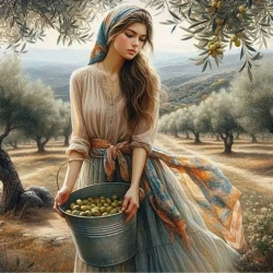 Diamentowa Mozaika Kobieta zbierająca oliwki NO-2002498 - Norimpex