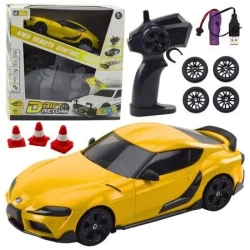 Auto Sportowe RC z wymiennymi kołami żółte - Leantoys