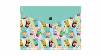 Teczka koperta A5 pp z nadrukiem bubble tea - BIURFOL