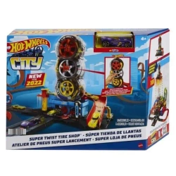 Hot Wheels City Wyścigowy warsztat opon zestaw - Mattel