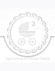 Zaproszenie kwadrat ZKW 120x120 Chrzest nr 56257 Dziecięce - Baby, Chłopiec, Dziewczynka, Srebrne, Tłoczenie - POL-MAK