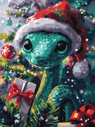 Malowanie po numerach - Zielony wąż 30x40cm - Ideyka