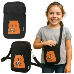 Saszetka na ramię Kapibara czarna 20x14,5cm - Leantoys