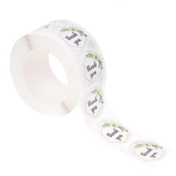 Naklejki na rolce thank you kwiatowe 500szt - Dalprint dpCraft