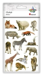 Naklejki wypukłe miękkie zwierzęta mix 13szt - Titanum