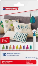 Marker do tkanin 1mm 10 kolorów - Edding