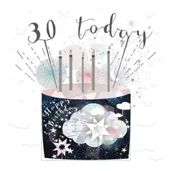 Karnet kwadrat mały z kopertą Urodziny 30 świeczki - Museums & Galleries