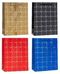 Torebka ozdobna 26x32x10cm hot-stamp mix ROZETTE