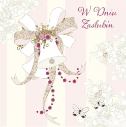 Karnet Swarovski kwadrat CL0522 Ślub dzwonki - Clear Creations