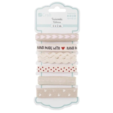 Tasiemki bawełniane handmade with love 6x2m - Dalprint dpCraft