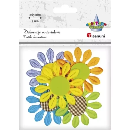 Materiałowe kwiaty 3D 5 kolorów - Titanum