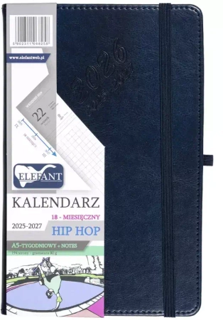 Kalendarz 2025/2027 A5 18M + notes Hip Hop granat - praca zbiorowa