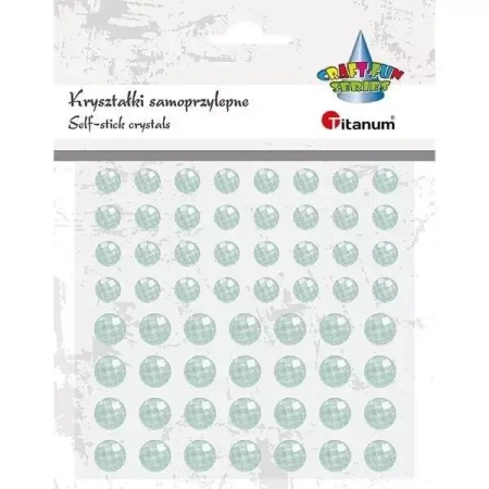 Kryształki samoprzylepne okrągłe blady nieb. 60szt - Titanum