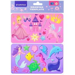 Plastikowy szablon rysunkowy - księżniczki 2szt - STARPAK