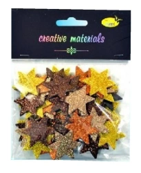 Gwiazdki z pianki brokatowej kolorowe 60szt - Galeria Hobby