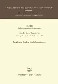 Funktionale Analyse von Lehrhandlungen - Grzesik Jürgen