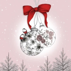 Karnet Swarovski kwadrat CL0811 Święta Bombki - Clear Creations