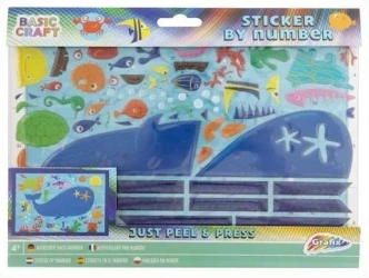 Naklejanie po numerach 26x21cm Wieloryb - Grafix