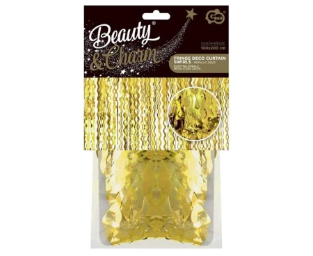 Kurtyna Spirale metaliczna złota 100x200cm - Godan