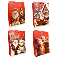 Torebka prezentowa XL Boże Narodzenie szerokie dno - Ju-Piter