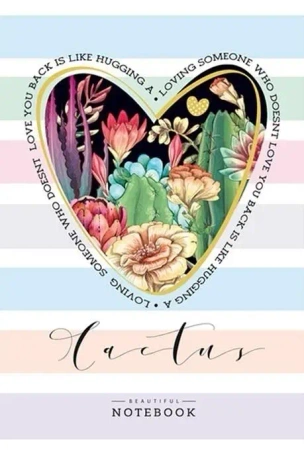 Notatnik ozdobny 64 strony kratka Serce kaktus - Fresh