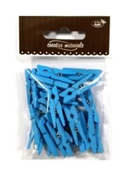 Klamerki drewniane jasne niebieskie 30mm 25szt - Galeria Hobby