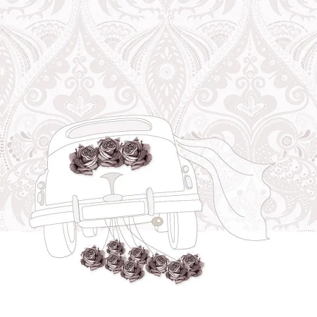 Karnet Swarovski kwadrat CL0115 Ślub samochód - Clear Creations