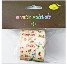 Taśmy materiałowe kwiaty 3szt - Galeria Hobby