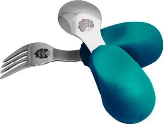 Zestaw sztućców widele i łyżka niebieski - Nana's Manners