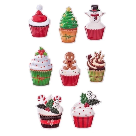 Naklejki puffy muffinki 8szt - Dalprint dpCraft