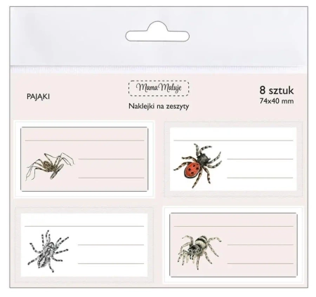 Naklejki na zeszyty Pająki - Mama Maluje