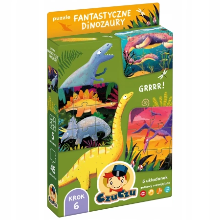 CzuCzu. Puzzle 45 elementów. Fantastyczne dinozaury - CzuCzu
