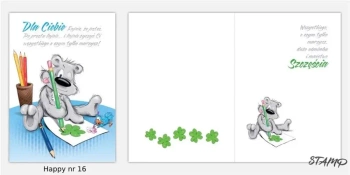 Karnet Happy B6 + koperta wzór nr 16 - Stamp