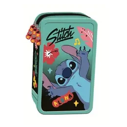 Piórnik potrójny z wyposażeniem Stitch mint Aloha - ST-MAJEWSKI