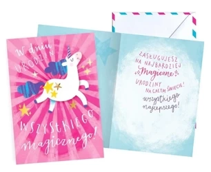 Karnet B6 Urodziny jednorożec - Kukartka