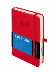 Kalendarz 2026 B6 Memofix DNS czerwony - -