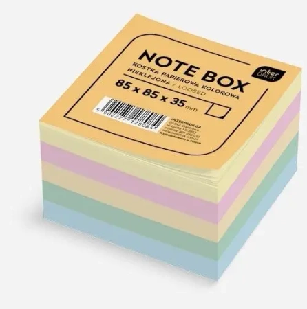 Kostka papierowa 85x85x35mm kolorowa nieklejona - INTERDRUK