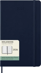 Kalendarz 2026 12M Moleskine L tygodniowy twarda oprawa Sapphire Blue 13x21cm