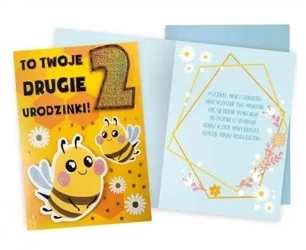 Karnet Urodziny 2 pszczółki - Kukartka