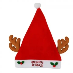 Czapka mikołaja z rogami renifera