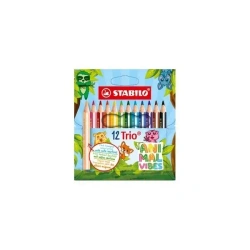 Kredka drewniana Trio gruba Animal vibes 12szt - Stabilo