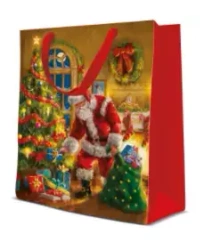 Torebka upominkowa Santa is Here, średnia