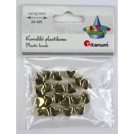 Koraliki plastikowe lustrzane serca 12x9mm 20szt - Titanum