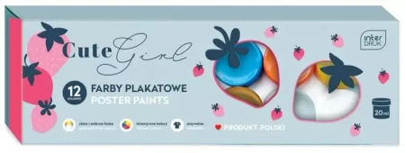 Farby plakatowe 12 kolorów Cute Girl - INTERDRUK