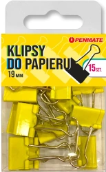Klipsy do papieru Penmate Żółte 19 mm TT8322