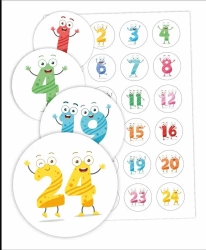Naklejki do szafki - Cyfry 01 24 szt. - LearnHow