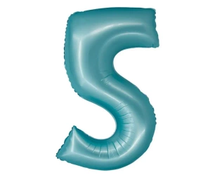 Balon foliowy Smart cyfra 5 niebieski matowy 76cm - Godan