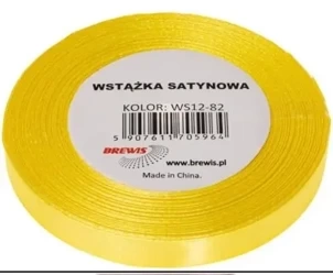 Wstążka satynowa kanarkowy 12mm x 32m - Brewis